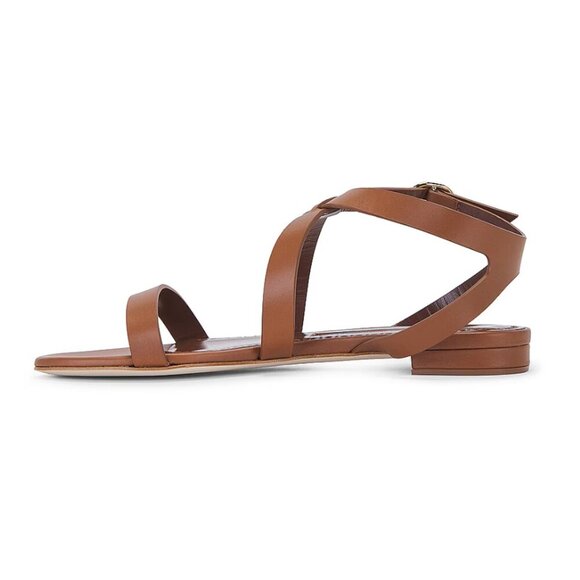 LIKE NEW Manolo Blahnik Magalou Leather Sandal in Medium Brown size 41 / US 11 - Picture 3 of 12
